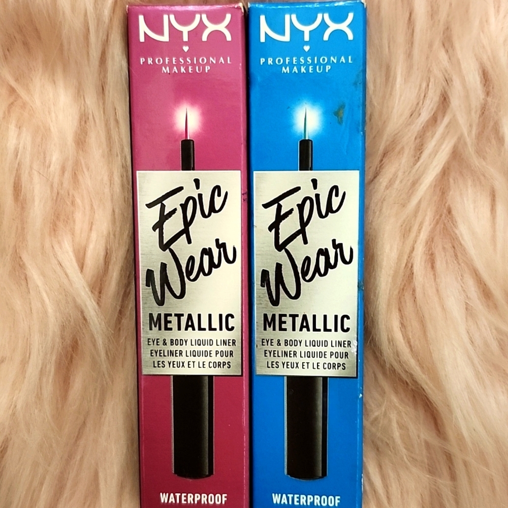 Brand NEW 2CT BUNDLE NYX EPIC WEAR METALLIC EYE & BODY LIQUID LINER